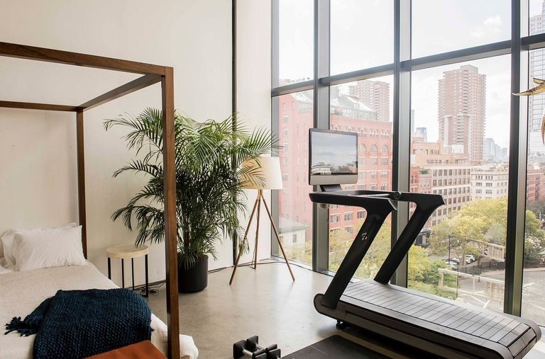 exercise bike in bedroom